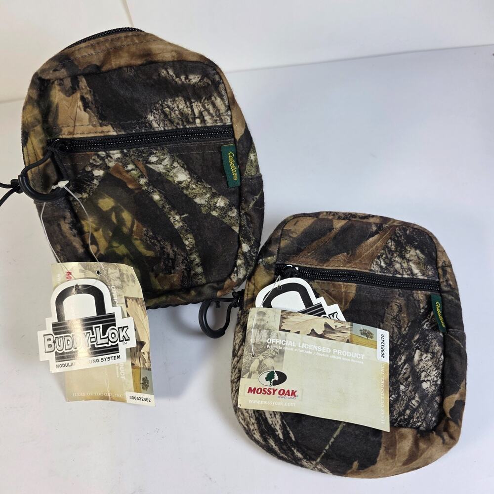 Cabela's Mossy Oak Camo Buddy-Lok Hunting Accessory Pouches Lot of 2 NWT